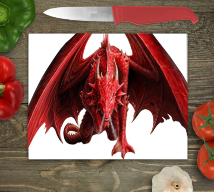 Dragon Large Glass Chopping Board, Dragon Glass Chopping Board